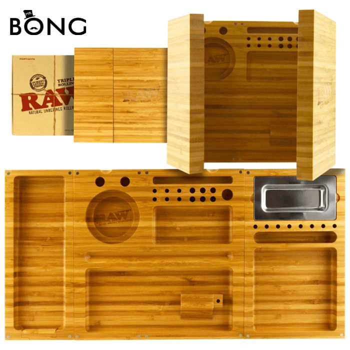 Raw Triple Flip Bamboo Rolling Tray - Mr Vapes