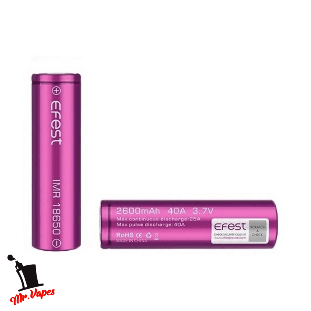 Efest Bateria 18650 (3000mHa/ 2600mHa) - Mr Vapes