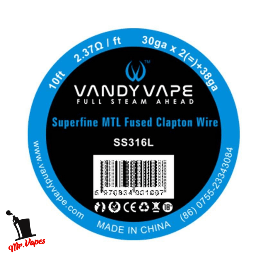VandyVape MTL Fused Clapton Wire SS316L - 30ga - Mr Vapes